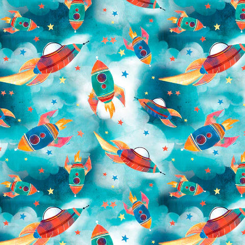 108" Wideback - Blast Off Rockets by Blank Quilting Corporation