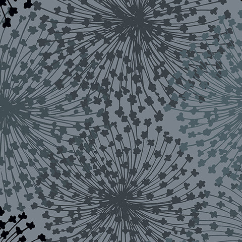 Dandelion Dreams Charcoal Gray  By KANVAS STUDIO 108" Wide Back