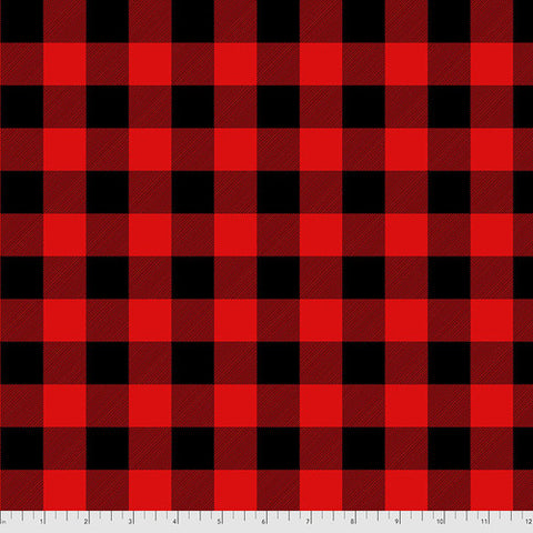 Holiday Homies Flannel - Check Yo'self - Holly Berry - by Tula Pink for Free Spirit Fabrics