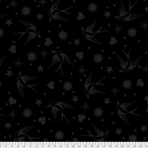 Line Work - Fairy Flakes - in Ink - by Tula Pink for Freespirit Fabrics