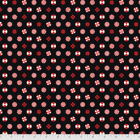 Holiday Homies Flannel -  Peppermint Stars - Ink - by Tula Pink for Free Spirit Fabrics