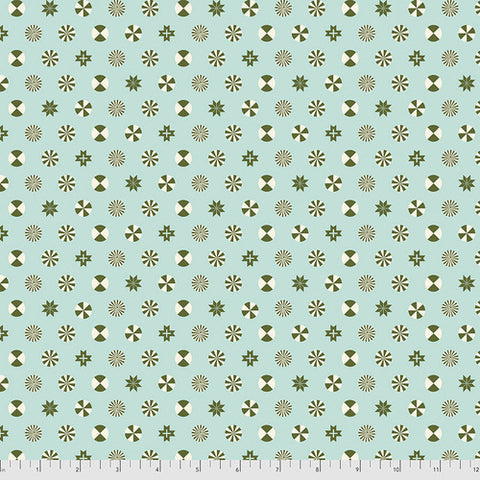 Holiday Homies Flannel -  Peppermint Stars - Pine Fresh - by Tula Pink for Free Spirit Fabrics