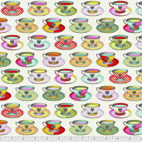 Curiouser and Curiouser - Tea Time - in Sugar - by Tula Pink for Free Spirit Fabrics